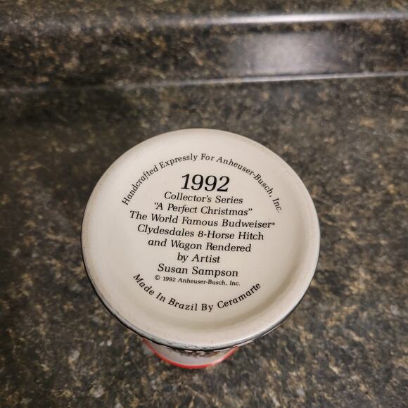 1992 Anheuser Busch Budweiser Clydesdale Stein A Perfect Christmas No Box - Picture 4 of 4
